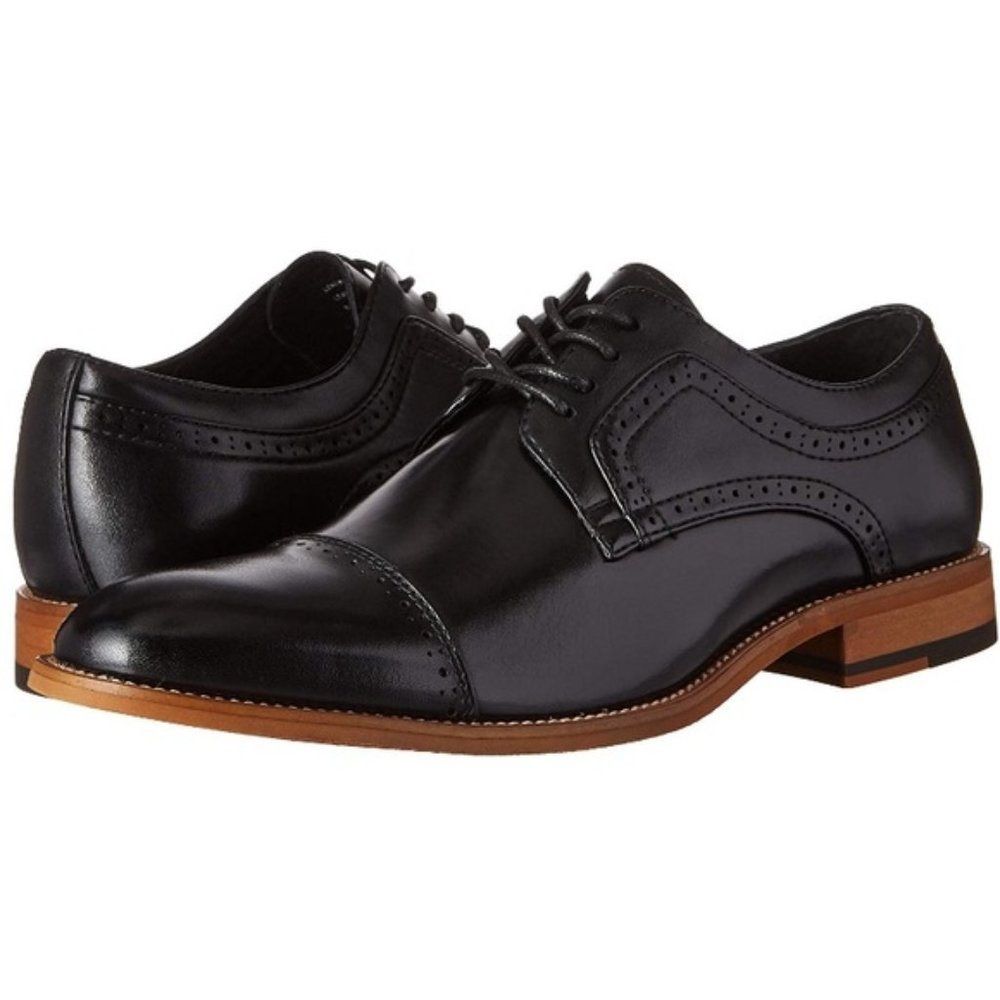New Men’s BLACK Leather Derby dress shoes